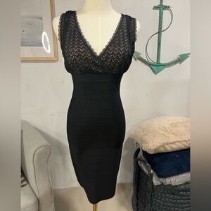 BEBE Black lace Body-Con Dress-S